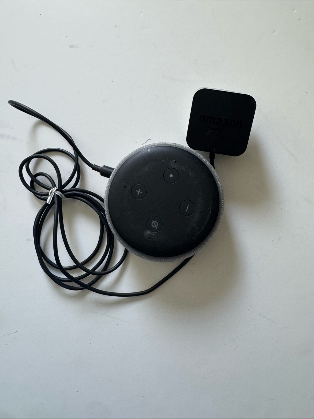Amazon Echo Dot Smart Speaker with Black Power Adapter